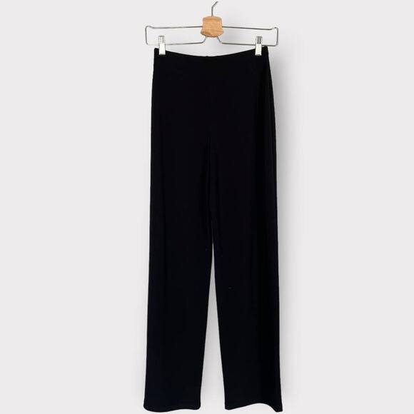Clara Sun Woo Women's Pull-on Palazzo Wide Leg Pants Size XL Black Travel Flowy - Picture 3 of 10
